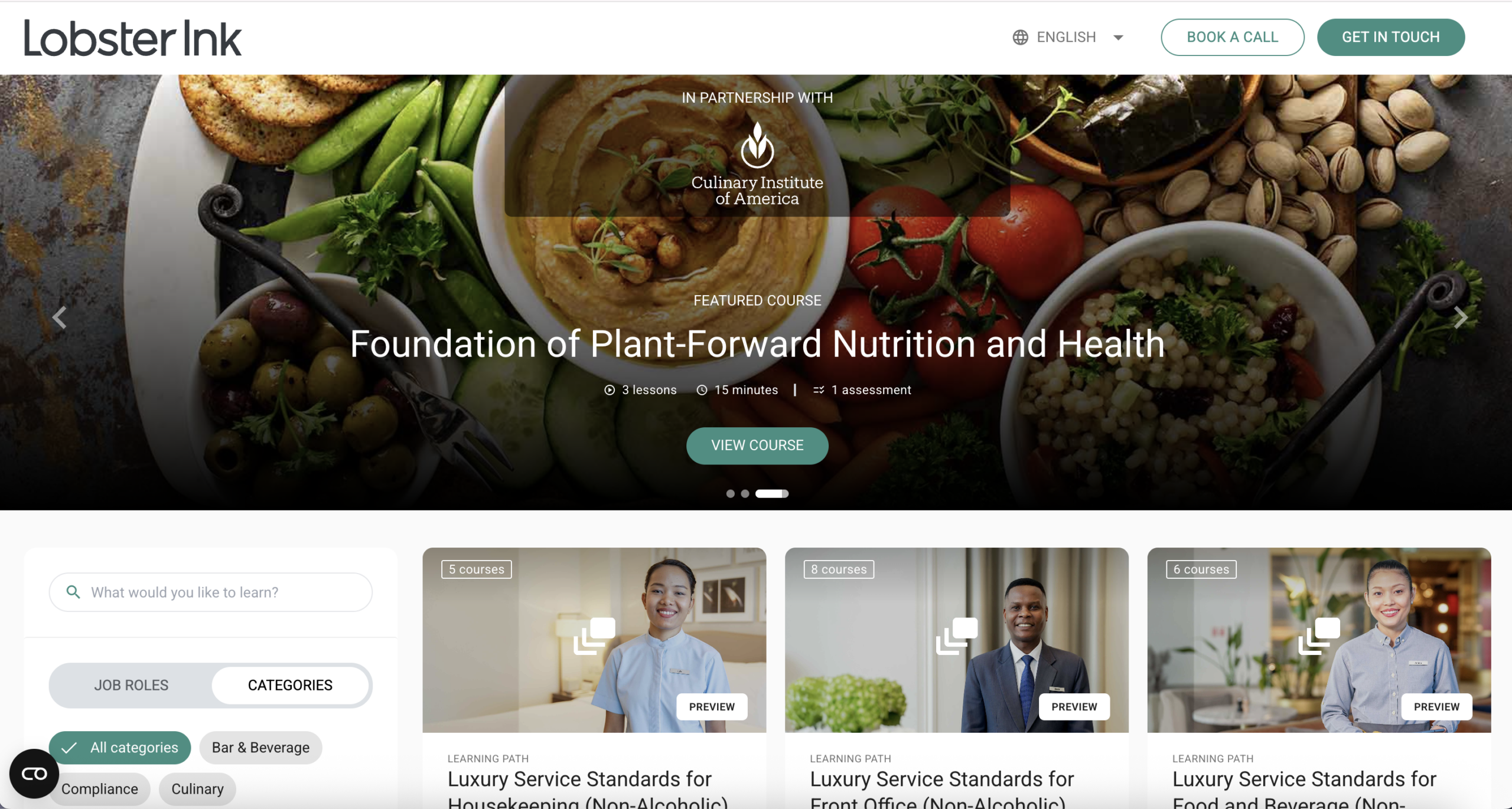 Lobster Ink — global hospitality eLearning platform